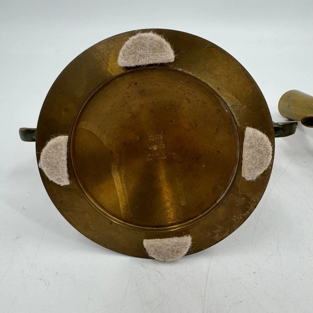 Vintage Bronze Dolphin Candlestick‎ Holders Pair Made in Denmark